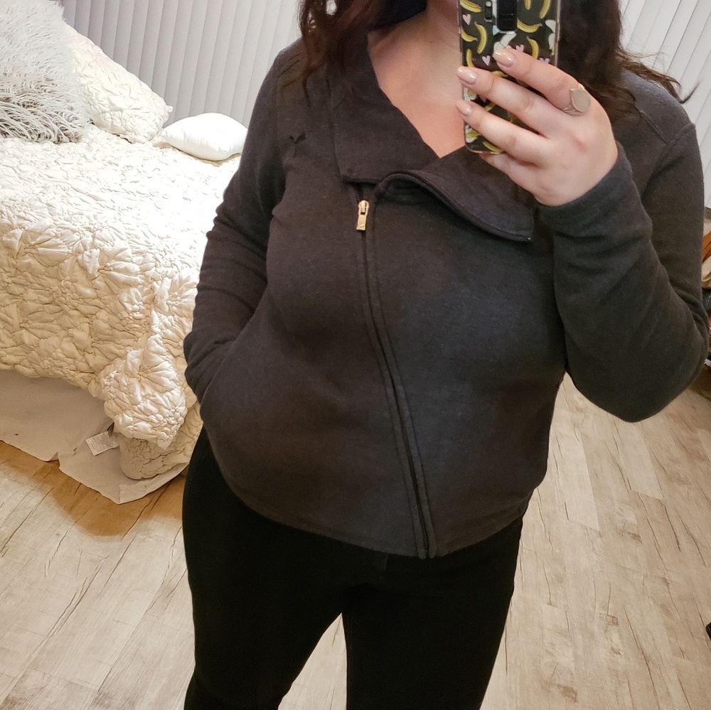 Women’s PUMA Dark Grey Asymmetrical Zip-Up Sweater Jacket - XL - Picture 3 of 5